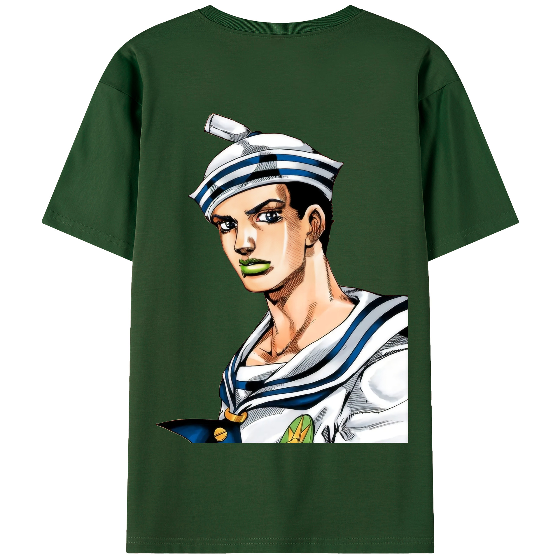 （画像用） ジョジョの奇妙な冒険 東方定助 JoJo's Bizarre Adventure Higashikata Josuke 綿100％半袖Tシャツ（背面プリント）